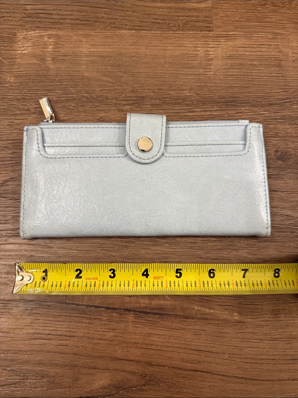 Classic Light Gray blue Women's Wallet - Sleek Everyday Organizer vegan
